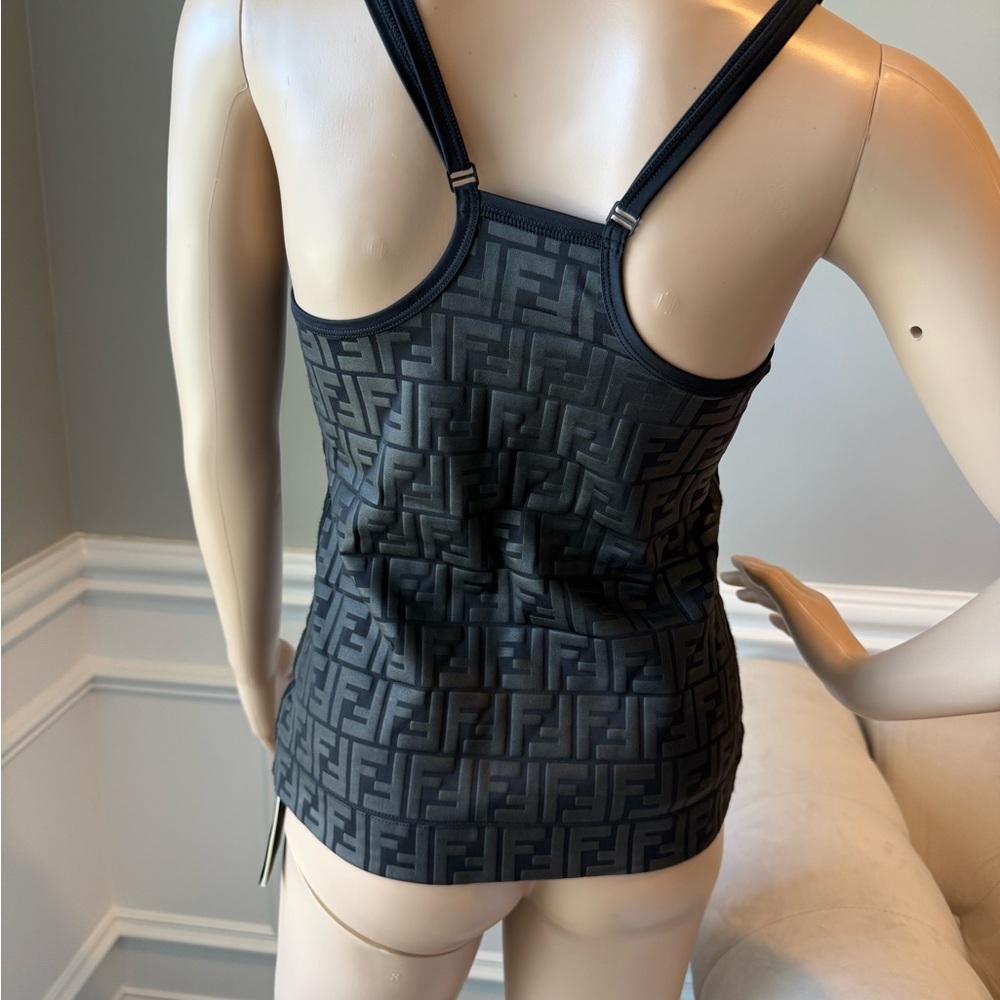 Fendi Fendirama Logo Embossed Fitness Top Size 6 - Picture 2 of 5